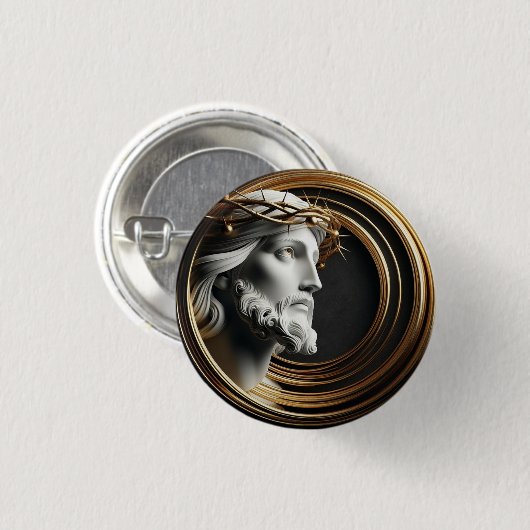 神のTouchセラミックイエスは天国を見て 缶バッジ (正面&裏面)