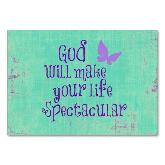 神はあなたの人生を作る壮大な引用文 テーブルナンバー (正面)