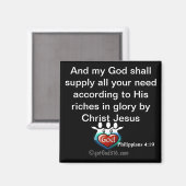 神はあなたの必要性を供給するgotGod316.com聖なる書物、 経典 マグネット (正面/裏面)