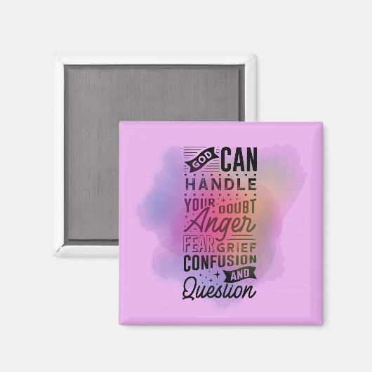 神はあなたの疑いを処理することができる引用文水色 マグネット (正面/裏面)