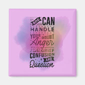 神はあなたの疑いを処理することができる引用文水色 マグネット (正面)