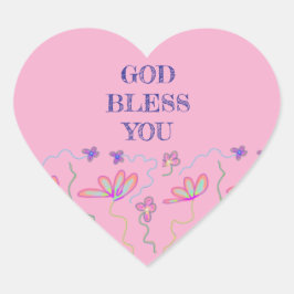神はあなたをキリスト教の挨拶フローラ ハートシール