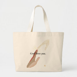 神はあなたを愛し、エネルギー数々のと人種の手バッグ ラージトートバッグ