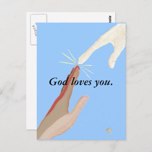 神はあなたを愛し、エネルギー数々の、人種的な手はがき ポストカード (正面/裏面)
