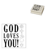 神はあなたを愛し、宗教のシンボル ラバースタンプ (押印)