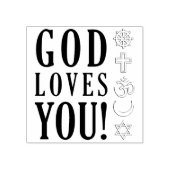 神はあなたを愛し、宗教のシンボル ラバースタンプ (インプリント)