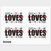 神はあなたを愛するヨハネ3:16 長方形シール (シート)