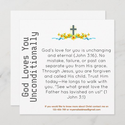 神はあなたを無条件に証人カードを愛する (正面/裏面)