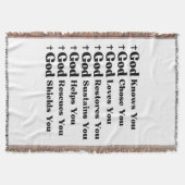 神はあなたを知り、あなたを愛し、回復し、あなたを救う スローブランケット (正面)