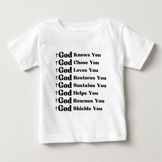 神はあなたを知り、あなたを愛し、回復し、あなたを救う ベビーTシャツ (正面)