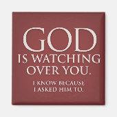 神はあなたを見守っている。ブルゴーニュの磁石。 マグネット (正面)