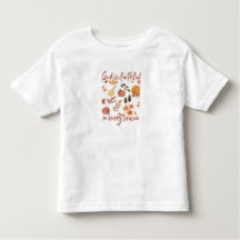 神はあらゆる季節に忠実である かわいい秋の幼児用Tシャツ