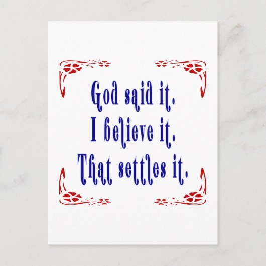 神はこう言った！ 四つの赤い花 ポストカード (正面)