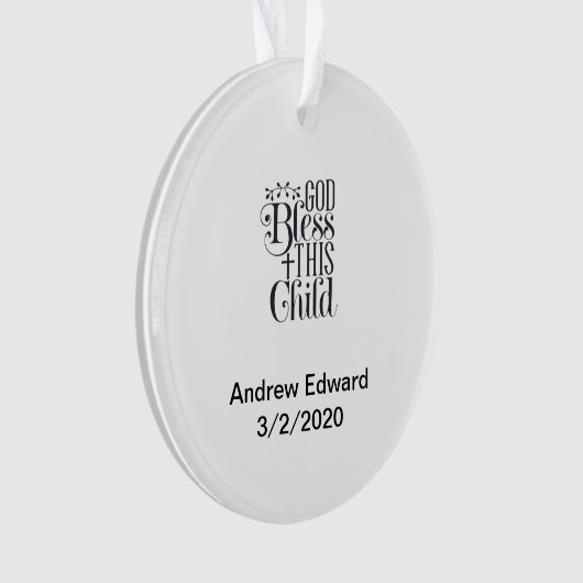 神はこの子キリスト教の新生児バプテスマ オーナメント (正面)
