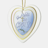 神はこの子供を賛美します セラミックオーナメント (左)