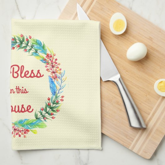 神はこの家の台所タオルのすべてを賛美します キッチンタオル (四つ折り)