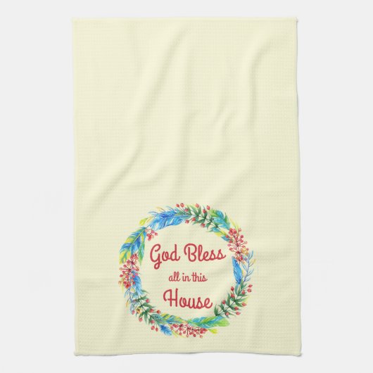 神はこの家の台所タオルのすべてを賛美します キッチンタオル (縦)