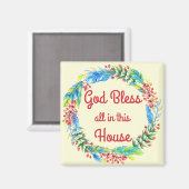 神はこの家の磁石のすべてを祝福 マグネット (正面/裏面)