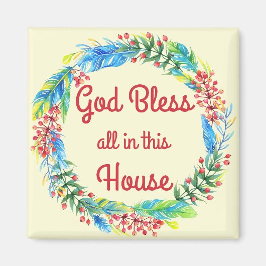 神はこの家の磁石のすべてを祝福 マグネット (正面)