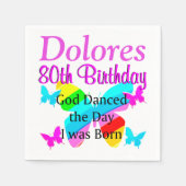 神はこの80歳の日を踊ったナプキン生まれ スタンダードカクテルナプキン (正面)