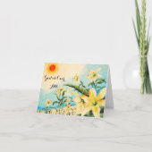 神はすべてのオリジナルアートリリー挨拶カード サンキューカード (正面)