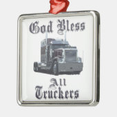 神はすべてのトラック運転手を賛美します メタルオーナメント (左)