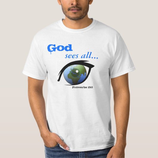 神はすべての聖書の引用文を見カスタマイズる Tシャツ (正面)