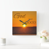 神はそうよい日没の柱時計です スクエア壁時計 (ホーム)