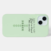 神はそのように世界を愛された 緑のハートの十字架 Case-Mate iPhoneケース (裏面 (横))