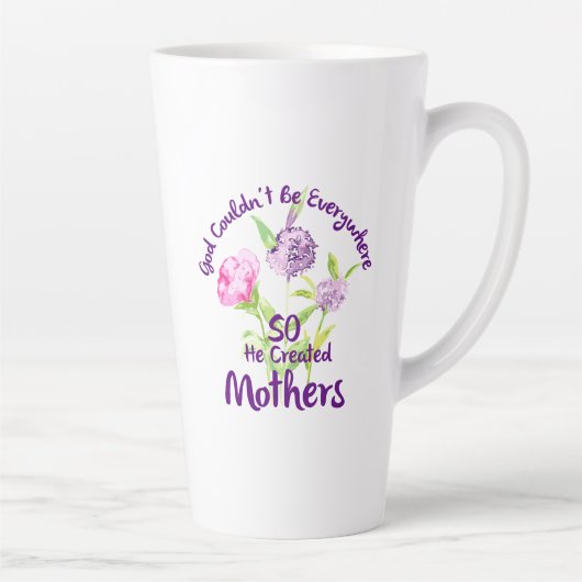 神はどこにでもいられず母を造った カフェラテマグ (右)