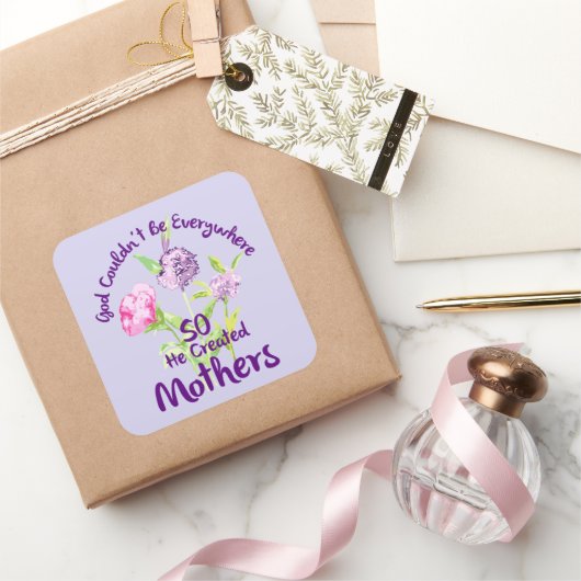 神はどこにでもいられず母を造った スクエアシール (ギフト)