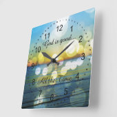 神はよいですいつも引用します スクエア壁時計 (傾斜)