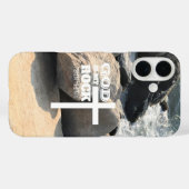 神はわが岩 聖書の詩 白い十字架 キリスト教 Case-Mate iPhoneケース (裏面 (横))