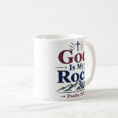 神はわたしの岩 Motivational Scripture 引用句 コーヒーマグカップ (正面右)