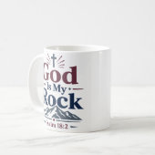 神はわたしの岩 Motivational Scripture 引用句 コーヒーマグカップ (正面左)