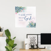 神はわれなり Psalm 46:10 われ静まれ ポスター (ホームオフィス)