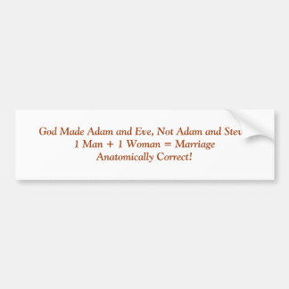 神はアダムおよびイブ、ないアダムおよびSteve.1人…作りました バンパーステッカー