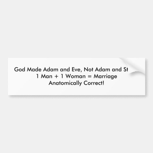 神はアダムおよびイブ、ないアダムおよびSteve.1人…作りました バンパーステッカー (正面)