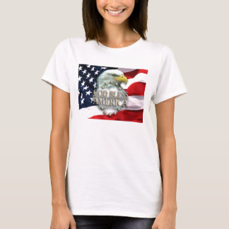 神はアメリカの女性のTシャツを賛美します Tシャツ