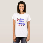 神はアメリカの愛国心が強い花を賛美します Tシャツ (正面フル)