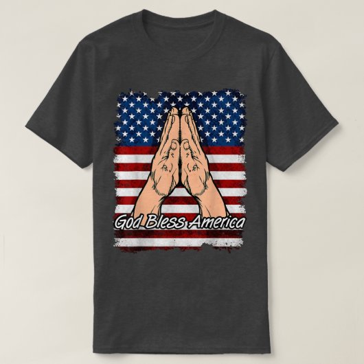 神はアメリカの手祈福音を祝福する Tシャツ (デザイン正面)