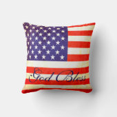 神はアメリカの旗の枕を賛美します クッション (裏面)