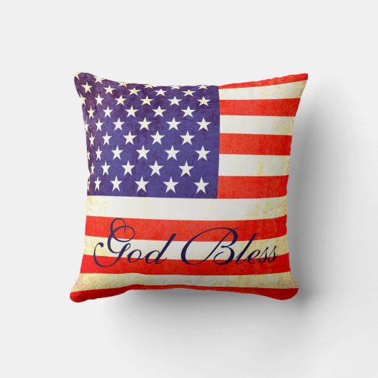 神はアメリカの旗の枕を賛美します クッション (裏面)