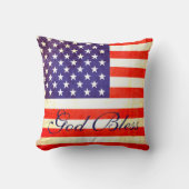 神はアメリカの旗の枕を賛美します クッション (正面)