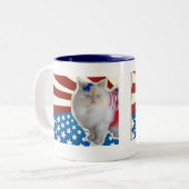 神はアメリカを賛美します ツートーンマグカップ (正面左)