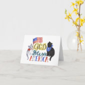 神はアメリカ猫カードを賛美します カード (黄色い花)