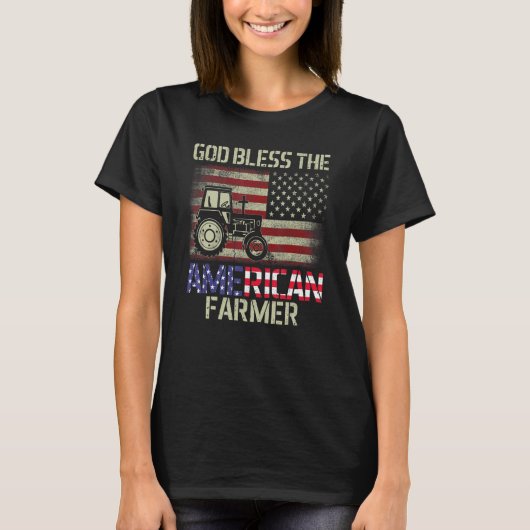 神はアメリカ農家を祝福する Tシャツ (正面)