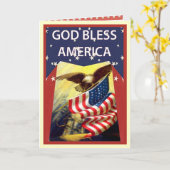 神はアメリカ、旗および白頭鷲を賛美します カード (黄色い花)