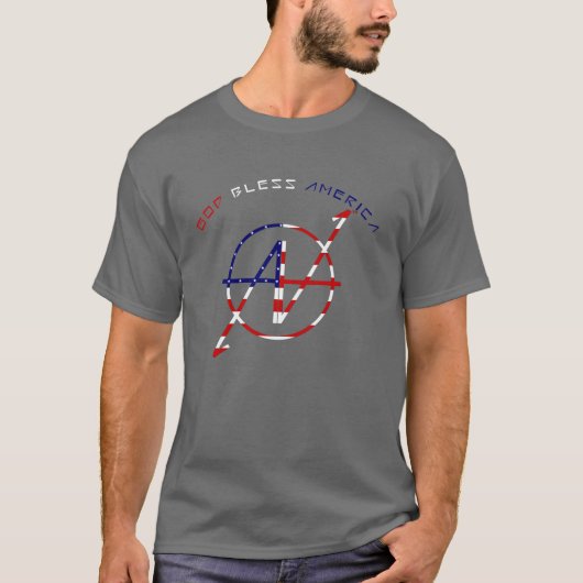 神はアメリカTを賛美します Tシャツ (正面)