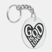 神はイエス様のような愛である引用文神の芸術愛の芸術 キーホルダー (正面左)